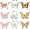 180 Pcs 3D Butterfly Wall Decor 3 Style Gold Silver Rose Gold Butterflies Sticker Decorations 3 Sizes Removable Wall Decals for Cake Decorating Wedding Birthday Party DIY Cosplay